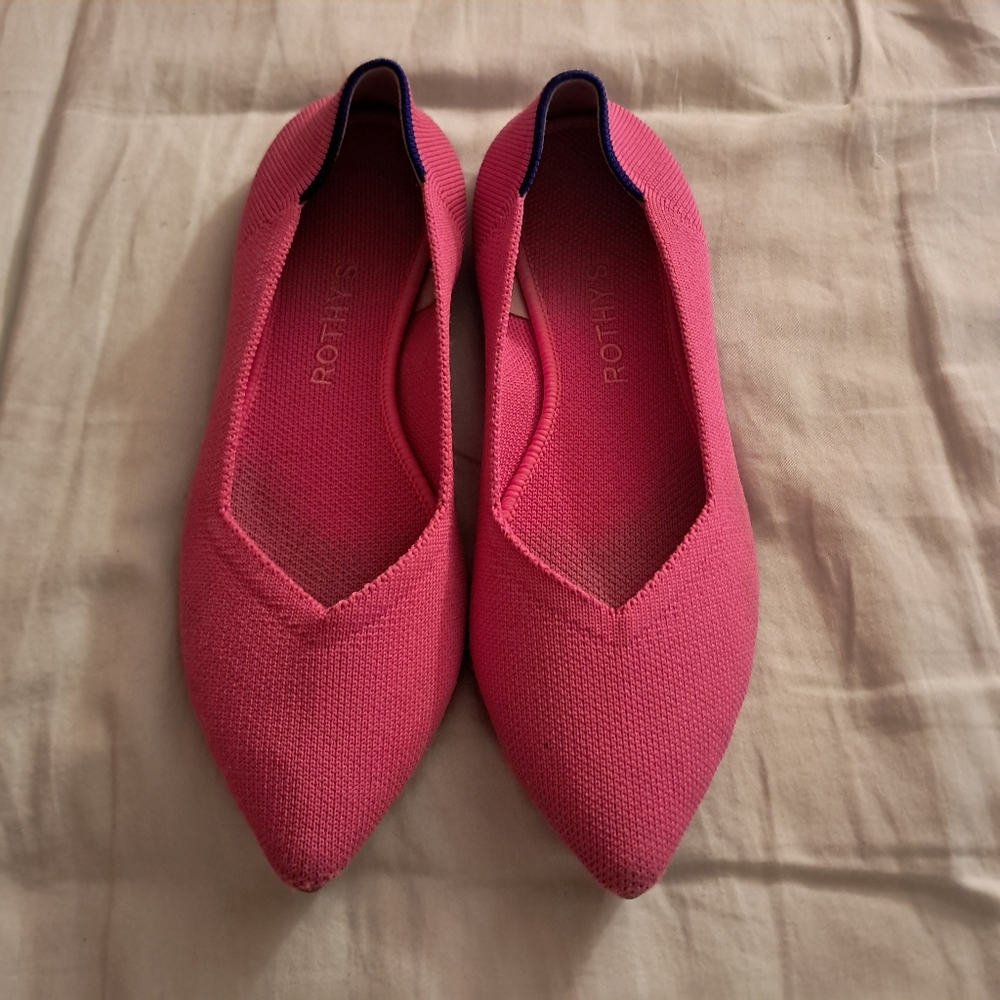 Rothy's Pink Pointed Toe Flats - Picture 1 of 10